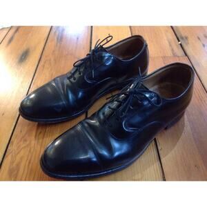 Johnston & Murphy Black Leather Mens Oxford Cap Toe Dress Shoes 9C 42.5